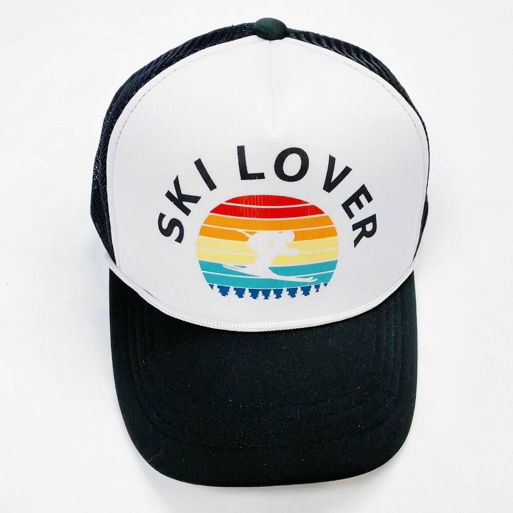 NEW ELLISON+YOUNG unisex sporty trucker ball cap in ski lover